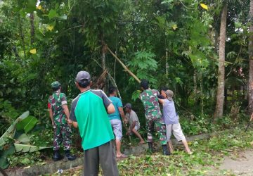 Babinsa Koramil 01/Gunungsitoli Gelar Gotong Royong Bersama Warga Desa Onozitoli Olora Kec. Gunungsitoli Utara