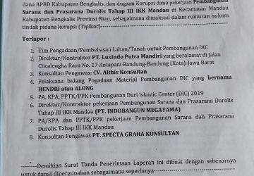 Mangkrak Dua Tahun, Kejari Bengkalis Dipertanyakan Terkait Kasus Dugaan Korupsi Dana Rumah Ibadah
