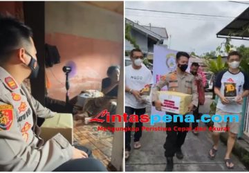 Bhabinkamtibmas Polsek Payung Sekaki dan Tim Jumat Berkah Salurkan Sembako ke Warga