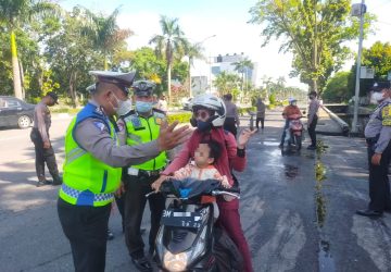 Unit Lantas Polsek Bukit Raya Melaksanakan Giat Operasi Keselamatan Lancang Kuning Tahun 2022