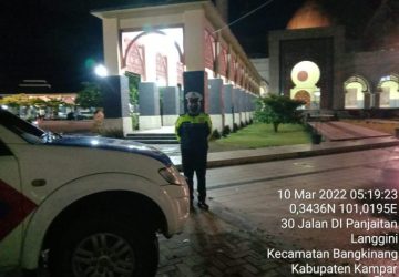 Satlantas Polres Kampar Lakukan Patroli Subuh di Masjid