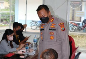 Kapolres Nias, Pantau Pelaksanaan Vaksinasi Covid-19 di Kec.Lahewa Kab.Nias Utara