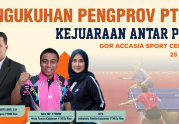 Jelang Pengukuhan, Pengprov PTMSI Riau gelar Kejuaraan Tenis Meja PTM SE Riau