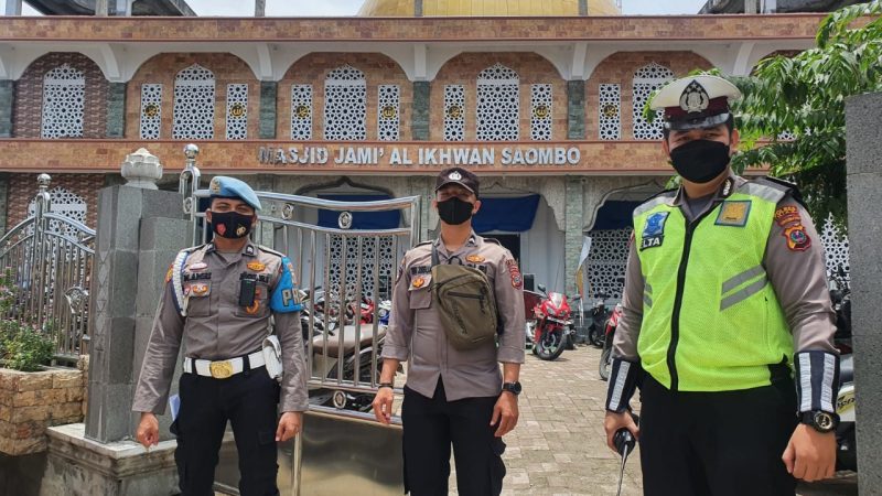 Beri Rasa Aman, Polres Nias Lakukan Pengamanan Sholat Jum’at