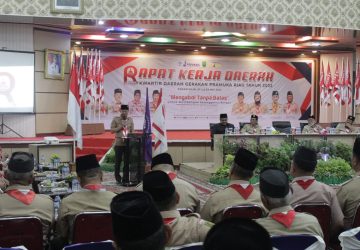 Dihadiri Kwartir Cabang se Provinsi, Bupati Rohil Buka Rakerda Gerakan Pramuka