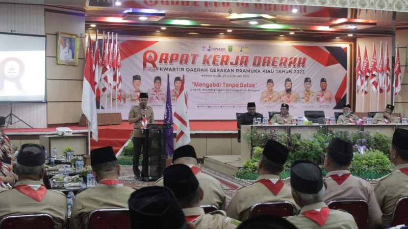 Dihadiri Kwartir Cabang se Provinsi, Bupati Rohil Buka Rakerda Gerakan Pramuka