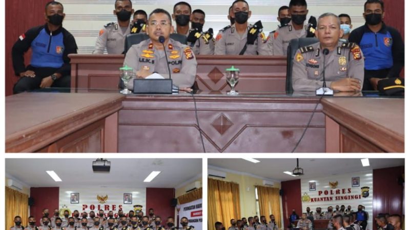 Waka Polres Kuansing Berikan Arahan dan Pembelajaran kepada Siswa Diktuk Ba Polri SPN Polda Riau T.A 2022 di Polres Kuansing