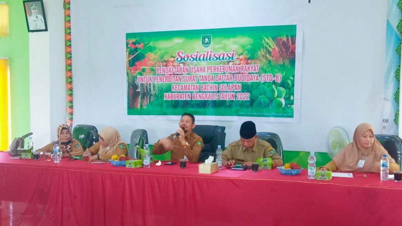 Himpun Data Lahan, Dinas Perkebunan Gelar Sosialisasi STD-B di Bathin Solapan