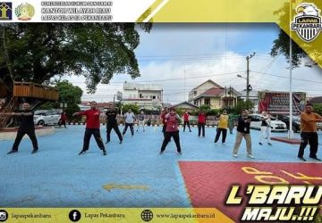 Senam Pagi Cara Pegawai Lapas Pekanbaru Jaga Kebugaran dan Tingkatkan Imun Tubuh
