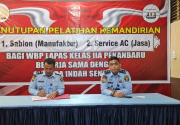 Warga Binaan Lapas Pekanbaru yang Ikuti Pelatihan Kemandirian Peroleh Sertifikat