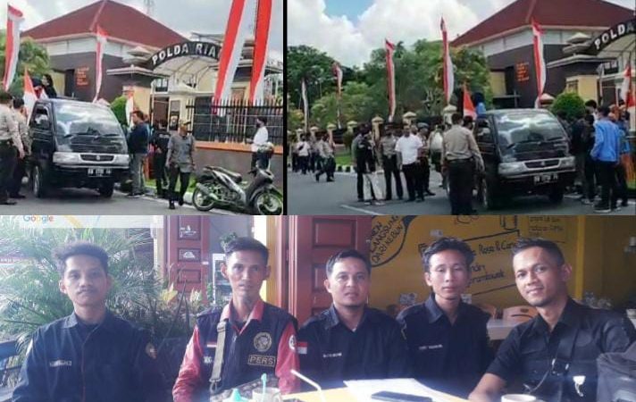 Ikatan Mahasiswa Kecamatan Tambang Menuntut Keadilan di Depan Polda Riau Terkait Bentrokan di Desa Terantang