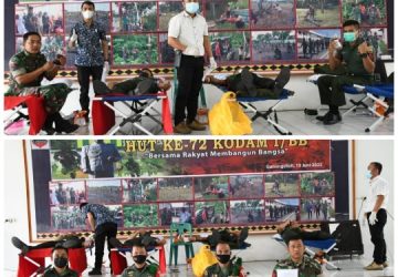 Sambut HUT Ke-72 Kodam I/BB TA 2022, Kodim 0213/Nias Gelar Bakti Sosial Donor Darah