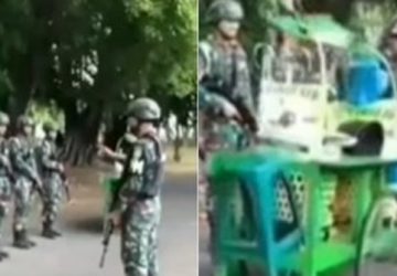 PM TNI Bersenjata Lengkap Lagi Apel, Pedagang Cendol Berani-beraninya Lewat di Tengah