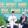 Wakil Bupati Bagus Santoso Shalat Idul Adha di Lapangan Tugu Bengkalis