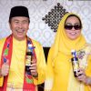 Bupati Bengkalis Kasmarni  dan Wakil Bupati Bagus Santoso Sambut Kunjungan Gubernur Riau di Stand Bazar MTQ
