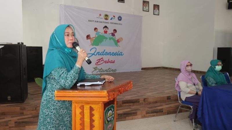 Bebaskan Stunting, BOB PT BSP – Pertamina Hulu dan TP PKK Siak Bantu Makan Tambahan Bagi Balita