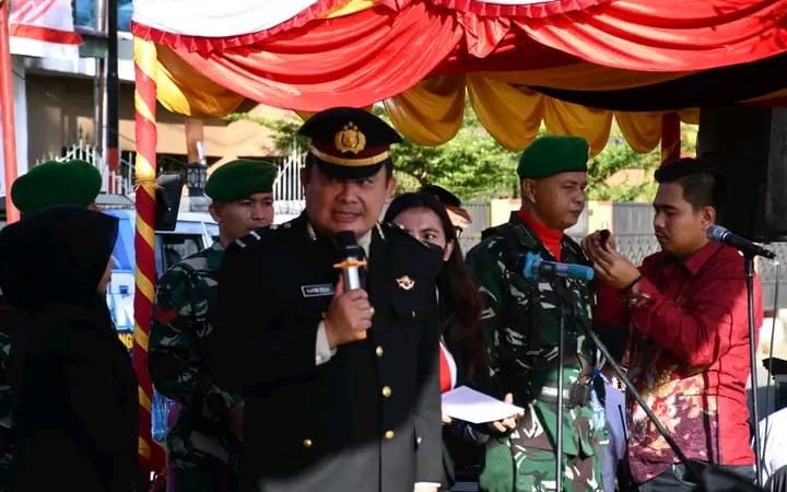 Wakili Dandim, Kasdim 0213/Nias Mayor Inf Charles Hilarius J. Telaumbanua Ikuti Upacara HUT Kemri ke-77 Tahun 2022