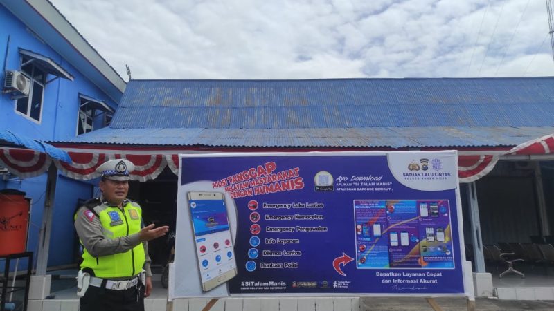Satlantas Polres Rohil Sosialisasi Aplikasi Si Talam Manis Presisi