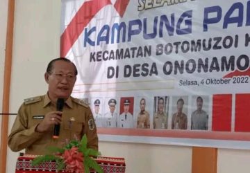 Wabup Nias Arota Lase, Meresmikan Kampung Pancasila  di Kecamatan Botomuzoi Kabupaten Nias Tahun 2022