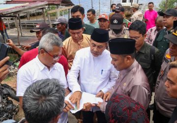 Gubernur Riau Bersama Bupati Bengkalis Tinjau Lokasi Perencanaan Pembangunan Jembatan Penghubung Dua Kabupaten