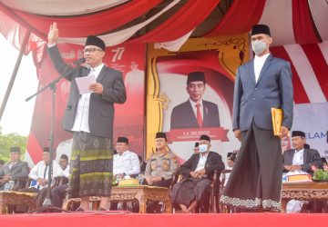Ratusan Santri Mengikuti Upacara Peringatan Hari Santri Nasional  di Lapangan Tugu Bengkalis