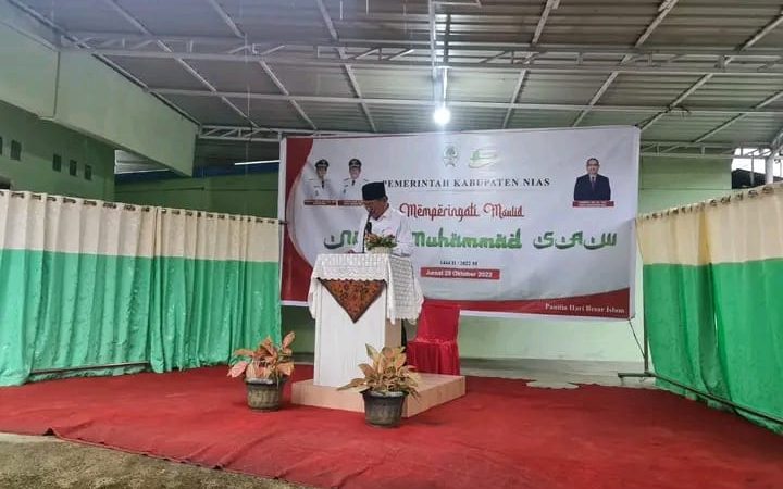 Wabup Nias Arota Lase, Hadiri Acara Peringatan Maulid Nabi Muhammad Saw Tahun 1444 H/2022 M di Kabupaten Nias Tahun 2022