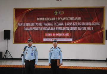 Lapas Kotaagung Teken Pakta Integritas, Jaga Netralitas Pada Pemilu dan Pemilihan 2024 Mendatang