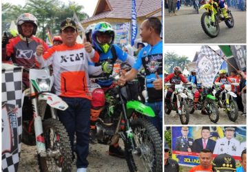 Meriahkan HUT Ke-23 Kabupaten Rokan Hulu Riau, Ratusan Pencinta Motor Trail Ikut Ajang Trabas