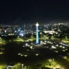 Peringati Kemerdekaan, Warna Bendera Kazakhstan Sinari Tugu Monas