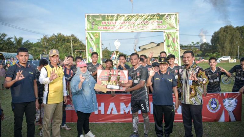 Bupati Bengkalis Kasmarni, hadiri penutupan Turnamen Sepak Bola Tengganau Cup II Tahun 2022