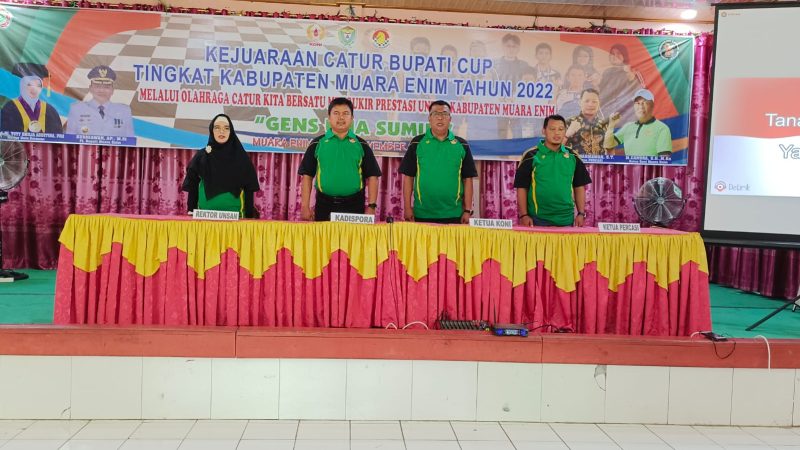 Ketua Koni Kabupaten Muara Enim hadiri Kejuaraan Catur Bupati Cup  Tahun 2022 