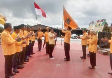 Nama Airlangga Hartato, Syamsuar dan Indra Gunawan Bergema dalam Acara Pelantikan PK Partai Golkar Kecamatan Tualang