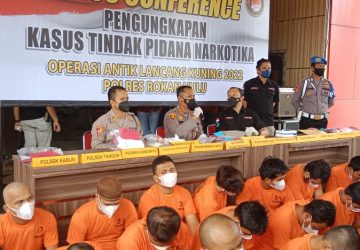 Diapresiasi: Polres Rohul Tangkap 34 Orang Pelaku Kasus Narkotika Selalu Operasi Antik Lancang Kuning