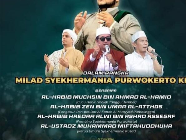 Purwokerto Bersholawat memperingati Milad Syekher Mania Purwokerto yang ke-8