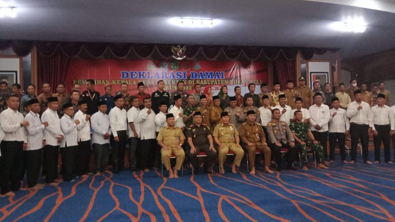 Begini pesan Bupati Rohul H. Sukiman di Deklarasikan Damai pilkades serentak 2022: Netral dan jujur kunci keberhasilan!