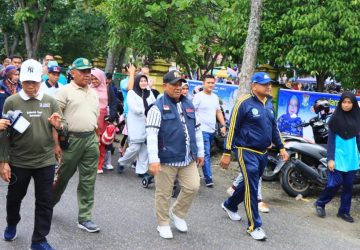 Semarakkan Hut Korpri ke-51, Pemda Kampar Gelar Kegiatan Bhakti Sosial dan Gerak Jalan Sehat