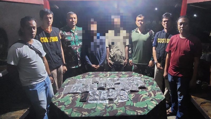 Sweeping Gabungan Sinergitas Satgas Pamtas RI-PNG Yonif 132/BS Amankan 1.025 Gram Ganja di Perbatasan