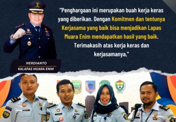Peringkat Pertama Kinerja Terbaik Lapas Muara Enim Raih Penghargaan IKPA di Lingkup KPPN Lahat