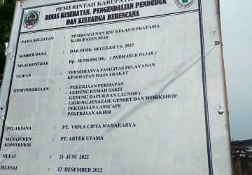 Diduga Habis Kontrak! Proyek RSU Pratama Baruzõ Senilai Rp. 38,5 Milyar Tidak Selesai Dikerjakan