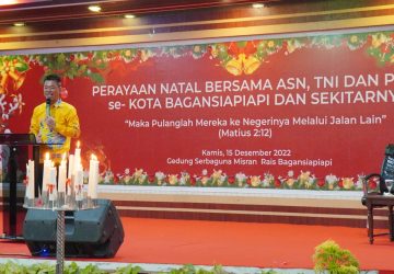 Bupati Rohil Hadiri Perayaan Natal Bersama Perdana ASN, TNI, Polri se-Kota Bagansiapiapi dan Sekitarnya