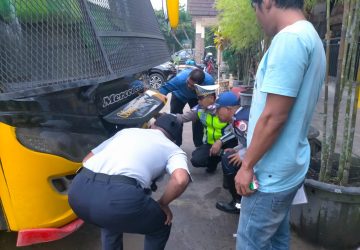 Satlantas Polres Musi Banyuasin Lakukan Ramp Check di Jalintim Palembang-Jambi