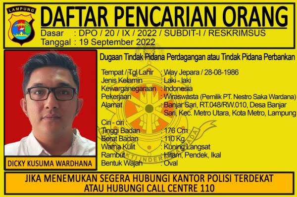 Bos Investasi Bodong DPO, Jejak Digital TPI Indikasi Pencucian Uang Keuntungan Investasi Bodong