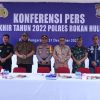 Polres Rohul Press Release Tahun 2022, Kasus Curat 200 Kasus, Narkoba 142 Kasus dan Gar Lantas Tilang 4. 854 Serta Teguran 9.558