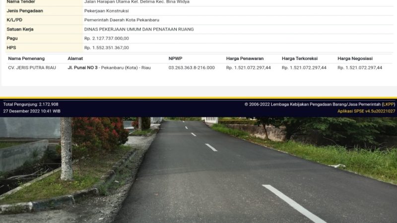 Wartawan Konfirmasi Terkait Pekerjaan Jalan Harapan Utama Pj. Sekdako Pekanbaru Indra Pomi Bungkam