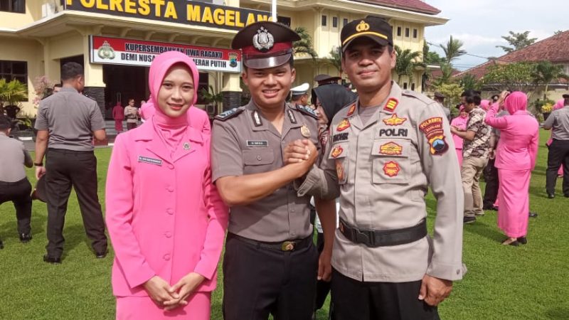 Kapolsek Muntilan Beri Ucapan Selamat Kepada Anggotanya Yang Naik Pangkat