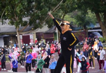 ASN Pemkab Bengkalis Melaksanakan Senam Pagi Bersama Pasca Covid-19