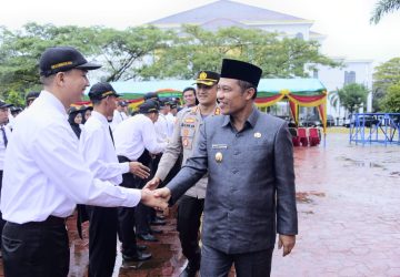 Pelantikan Anggota PPS, Gelar Pasukan PPK dan PPS, Wabup Ucapkan Selamat dan Tahniah
