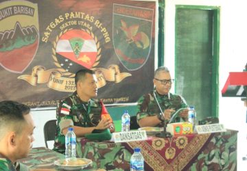 Tim Asnis Pusterad Tinjau Binter Satgas Pamtas RI-PNG Yonif 132/BS di Perbatasan Papua