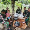 Satgas Pamtas RI – PNG Yonif 132/Bima Sakti Melaksanakan Anjangsana ke Desa Adat Uskuar