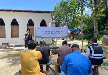 Peletakan Batu Pertama Wakaf Sumur Bor di Pondok Pesantren Ashabul Quran Riau dari Tokopedia dan IZI